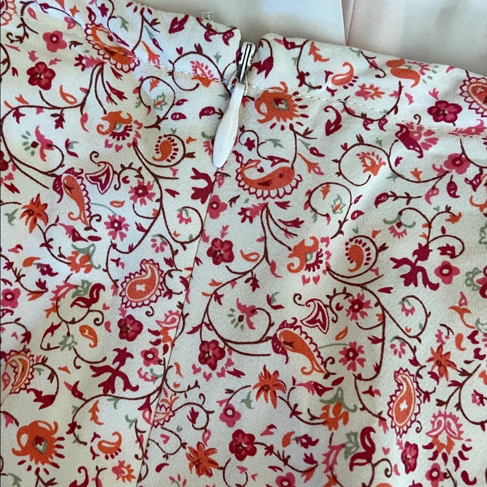 Pink Floral Silk Skirt with Ribbon Tie - Picture 3 of 6